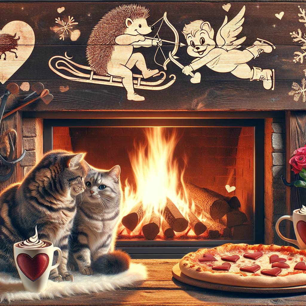 2) Valentines-day AI Generated Card - Cats, Sonic the hedgehog , Fire, Luge, Pizza, and Hot chocolate  (1f946)