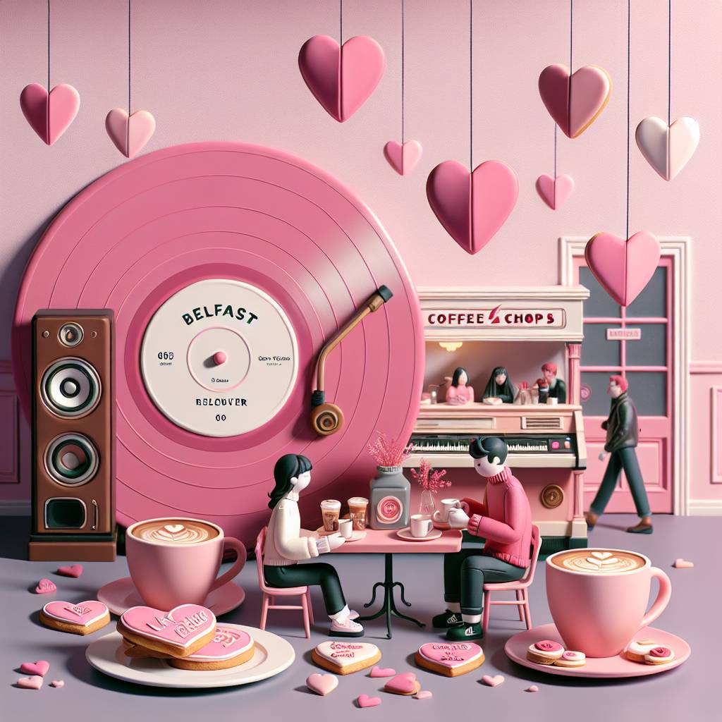 2) Valentines-day AI Generated Card - Records , The band 1975, Belfast , and Pink (d8c3d)