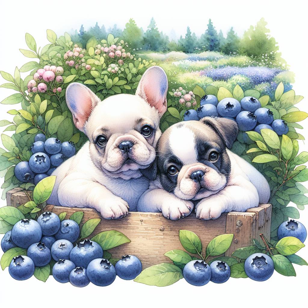 1) Sympathy AI Generated Card - French bulldogs, Blueberries, and Gardening (f1987)