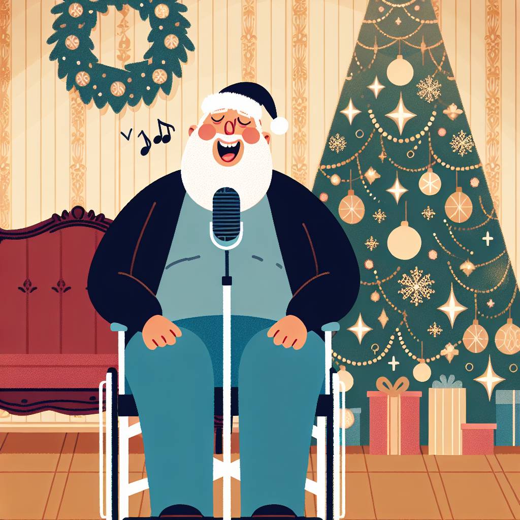 3) Christmas AI Generated Card - Fat man, Obese man, and Morbidly obese disabled man (eeb5c)