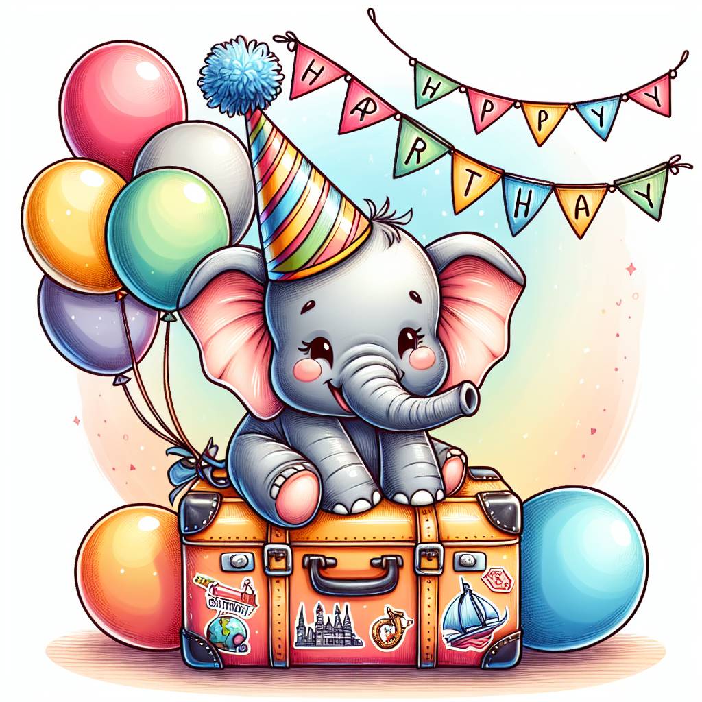 1) Birthday AI Generated Card - Ganes, and Travelling (55914)