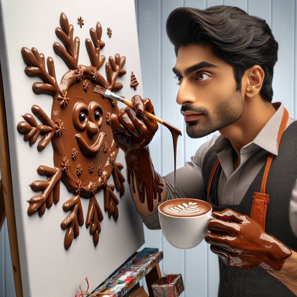 4) Christmas AI Generated Card - Chocolate, Coffee, and Painting (accfc)
