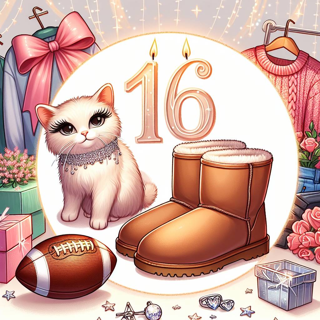 2) Birthday AI Generated Card - Football, Cats, Clothes, Eyelashes, 16, Fake tan, and Ugg boots (42a9d)