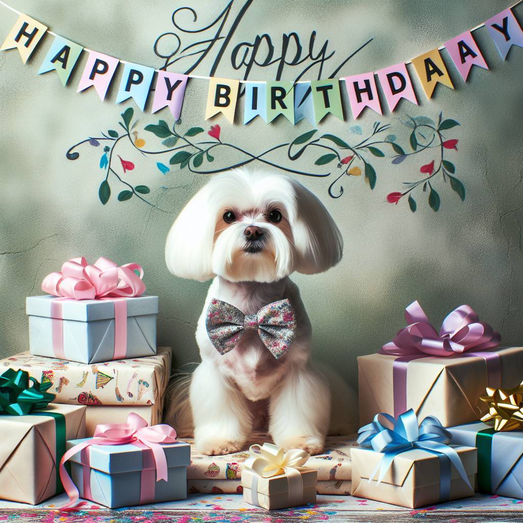 3) Birthday AI Generated Card - Maltese   (f229d)