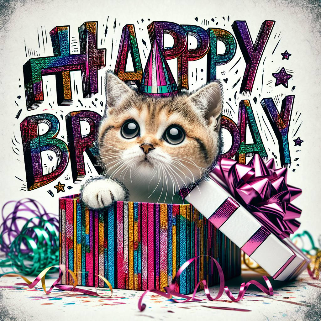 2) Birthday AI Generated Card - Pixie-bob Birthday Cards (9d059)