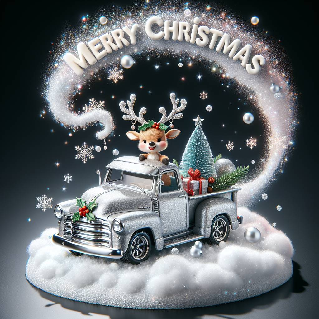 4) Christmas AI Generated Card - Truck (47ab9)
