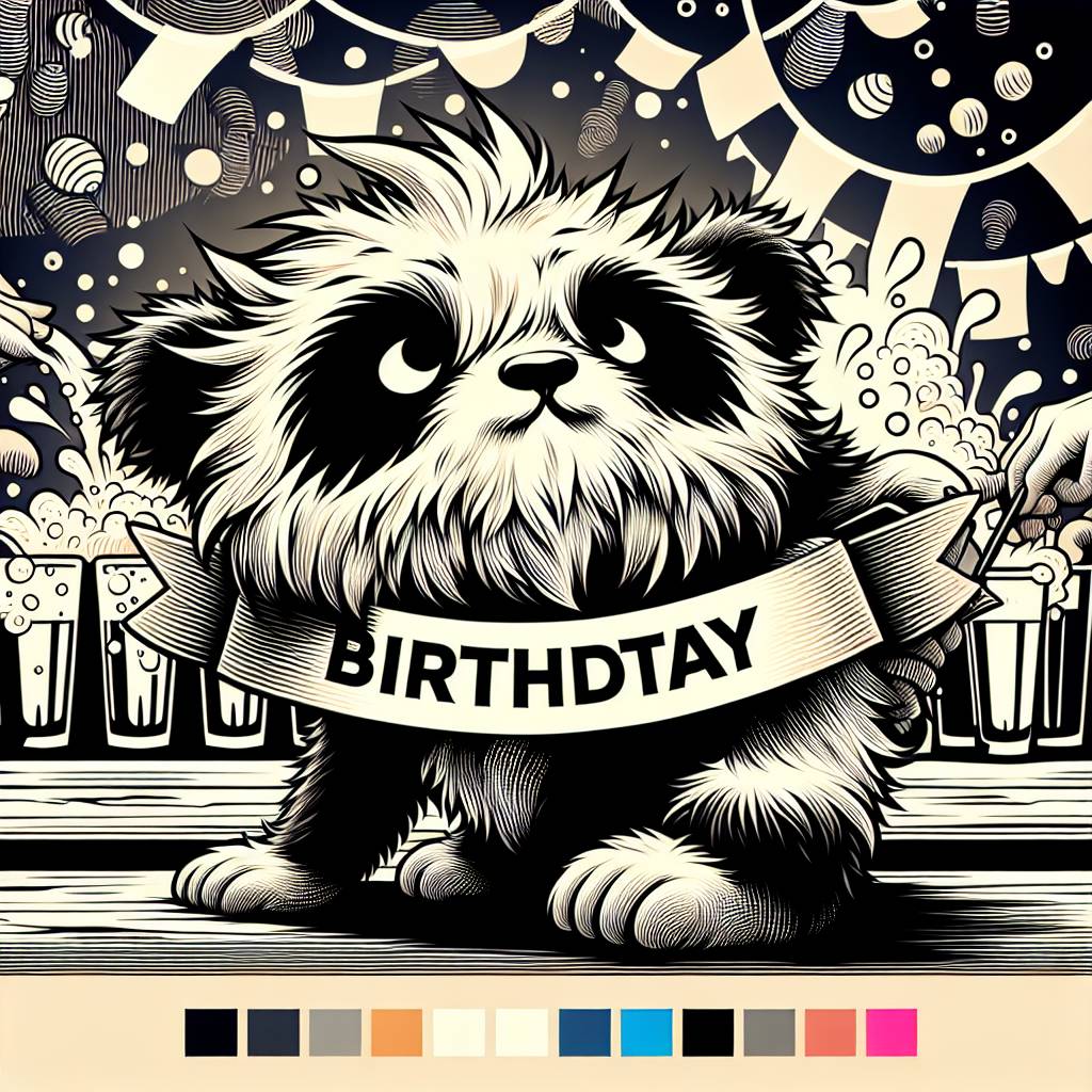 2) Birthday AI Generated Card - Panda, Dancing, Alcohol, and Ragamuffin cat (f5b47)