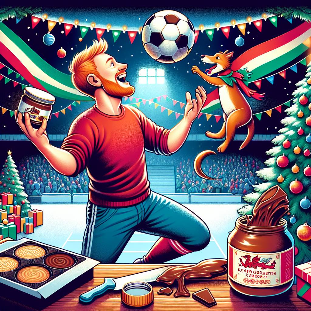 2) Christmas AI Generated Card - Nutella, Ginger welsh man in his 40's singing never gonna give you up, and Soccer (64e91)})