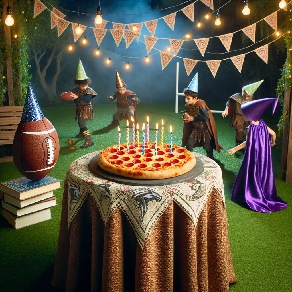 2) Birthday AI Generated Card - Football, Pizza, and Harry potter (fe67b)