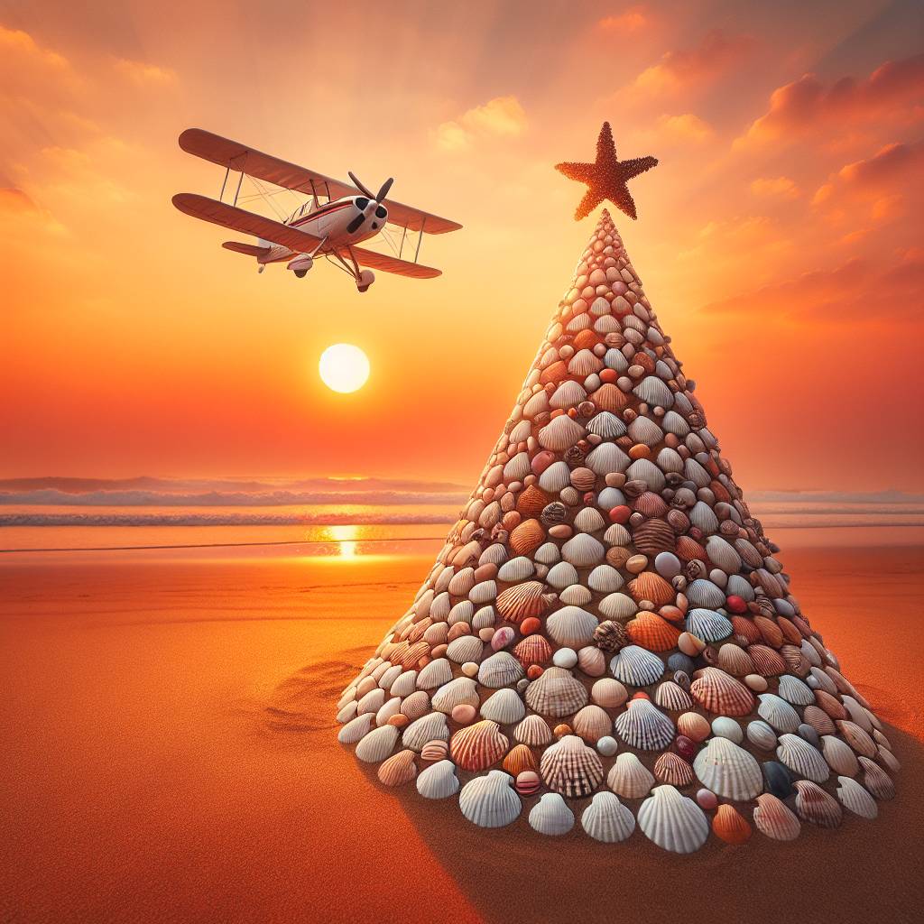 4) Christmas AI Generated Card - Kitfox Planes, India, and Sandy Beaches and Sunsets (d3942)