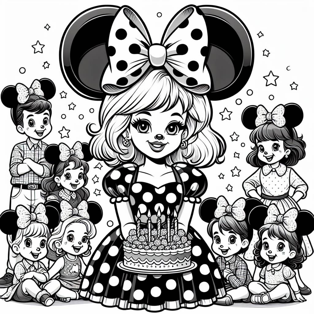 3) Birthday AI Generated Card - Minnie mouse, Girl, and Kids