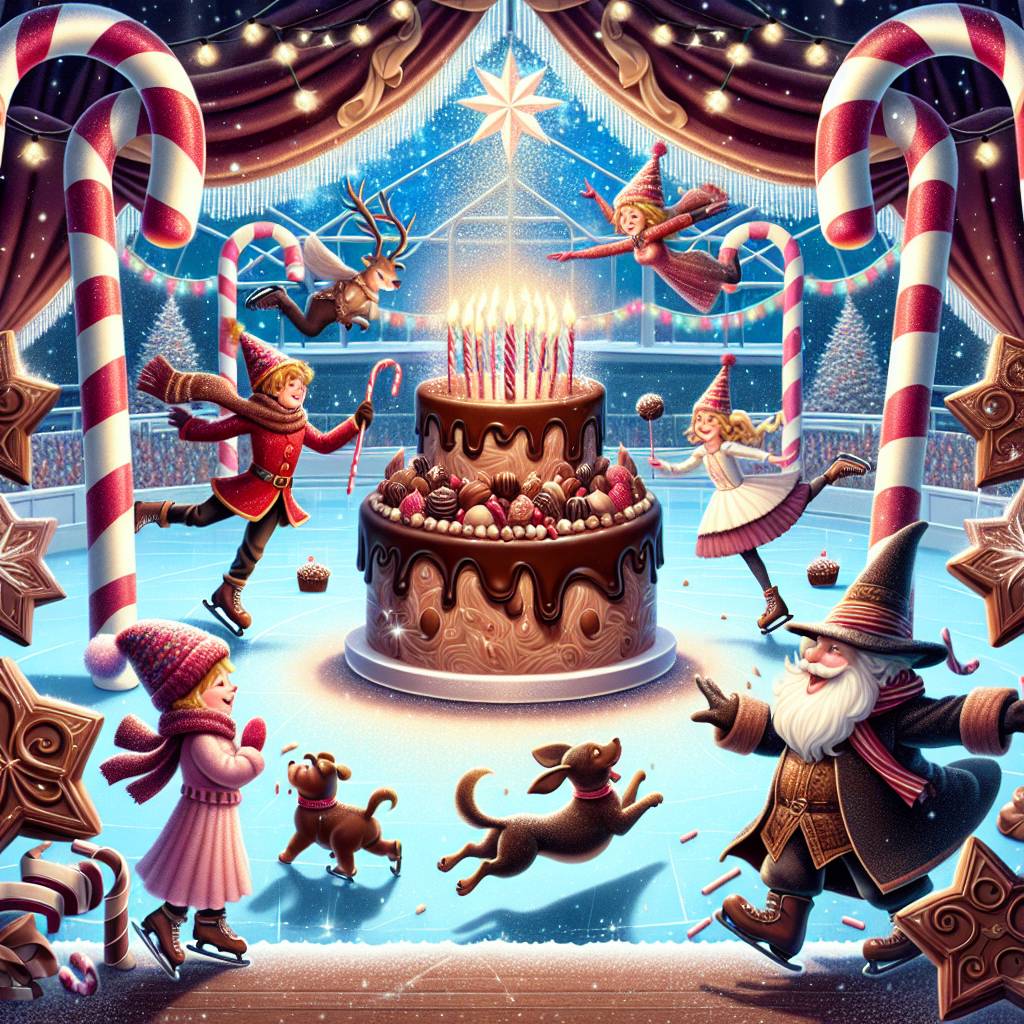 2) Birthday AI Generated Card - Wizard of Oz , Ice Skating , and Chocolate  (b4379)