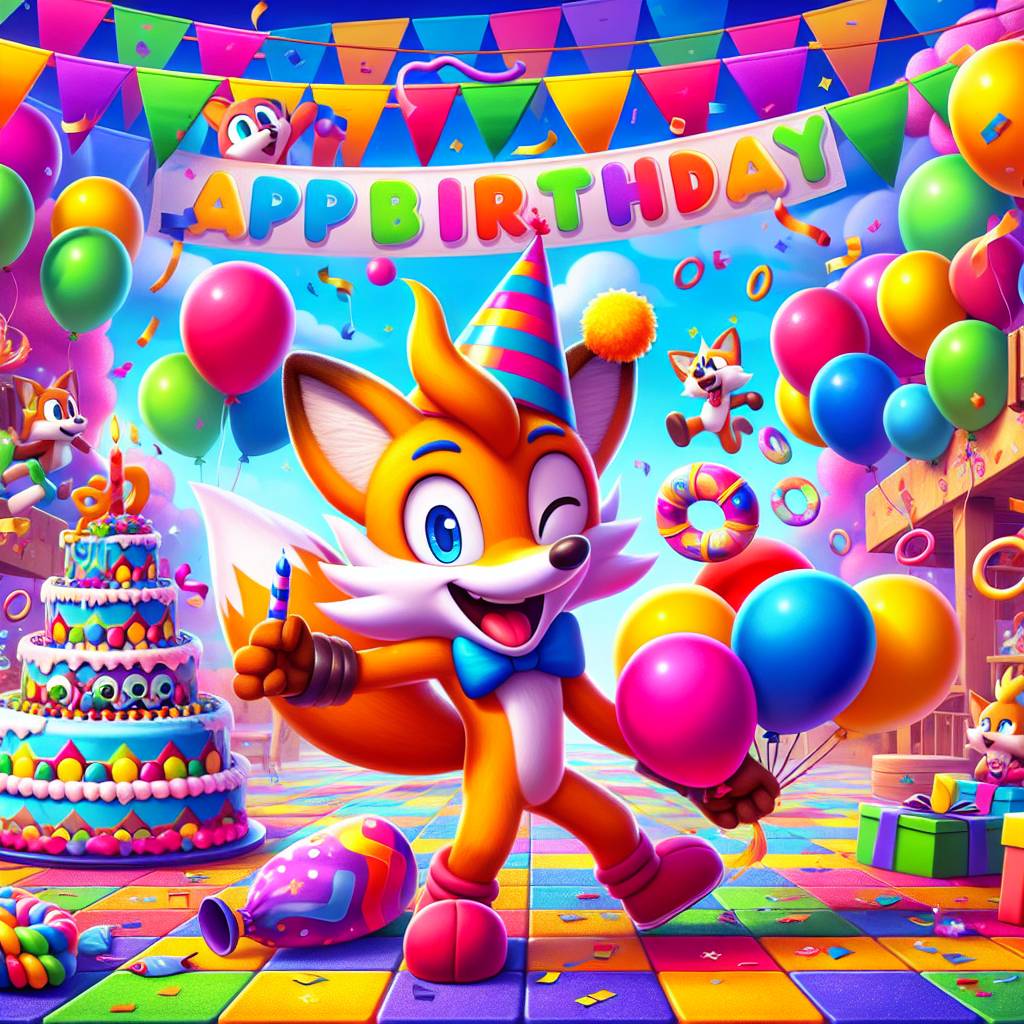 1) Birthday AI Generated Card - Tails from Sonic (3b539)