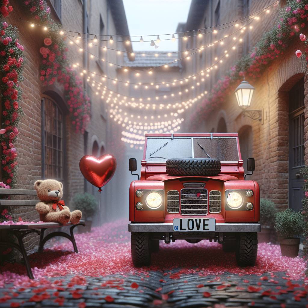 2) Valentines-day AI Generated Card - Landrover defender 90 (282a2)