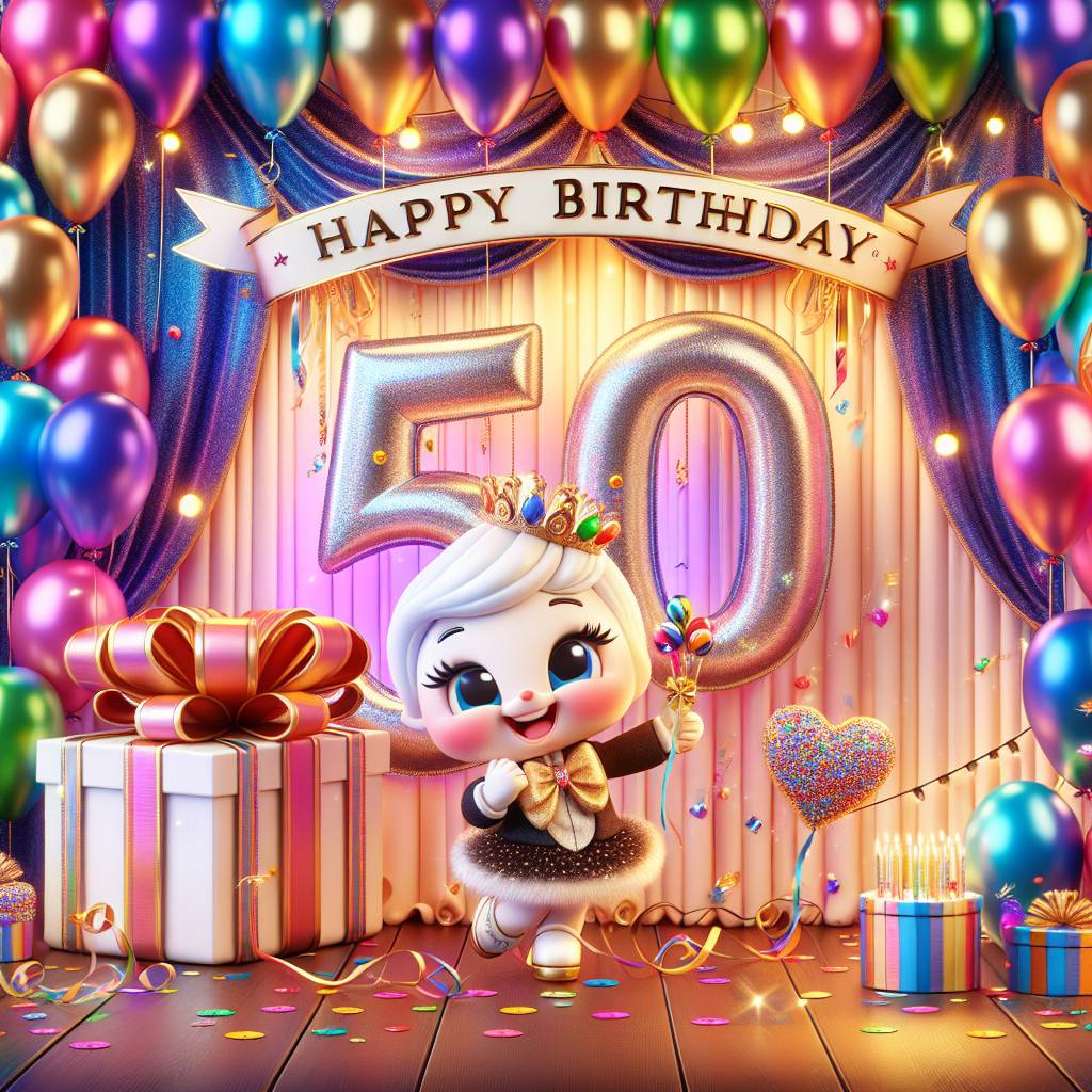 3) Birthday AI Generated Card - 50th   for her (59632)