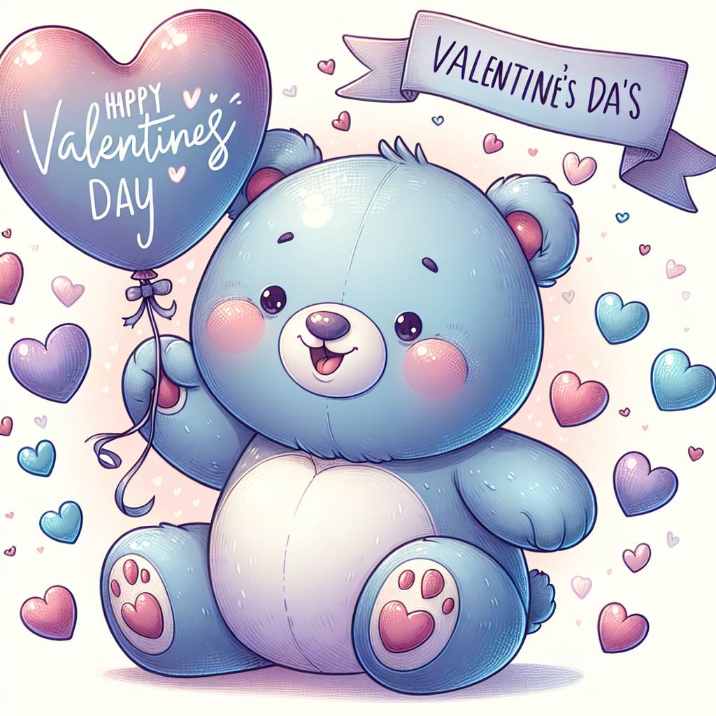 2) Valentines-day AI Generated Card - Burmese Blue (8198a)