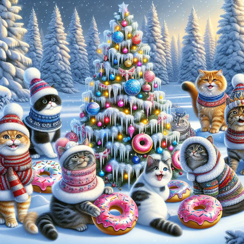 2) Christmas AI Generated Card - Donuts, Cats, and Fashion (04d8f)