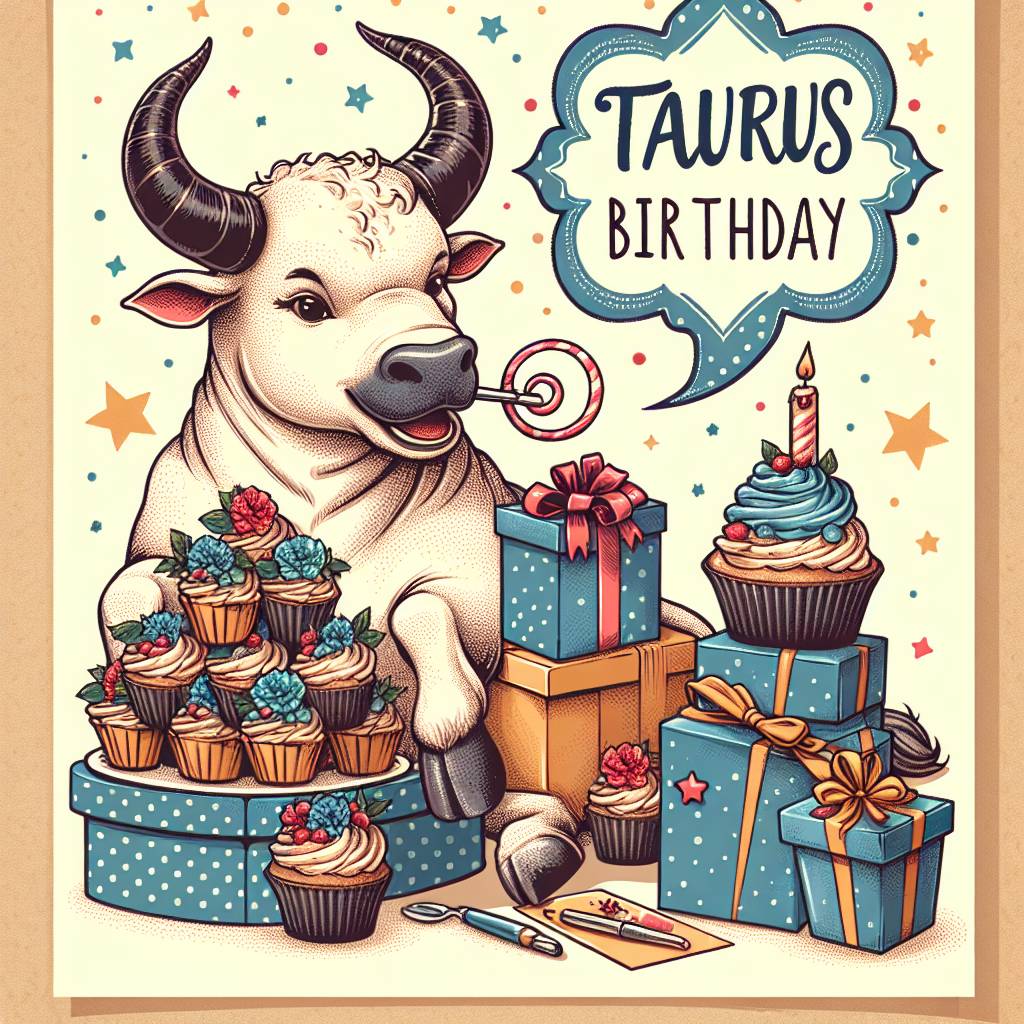 4) Birthday AI Generated Card - Taurus Birthday Cards (b17d7)