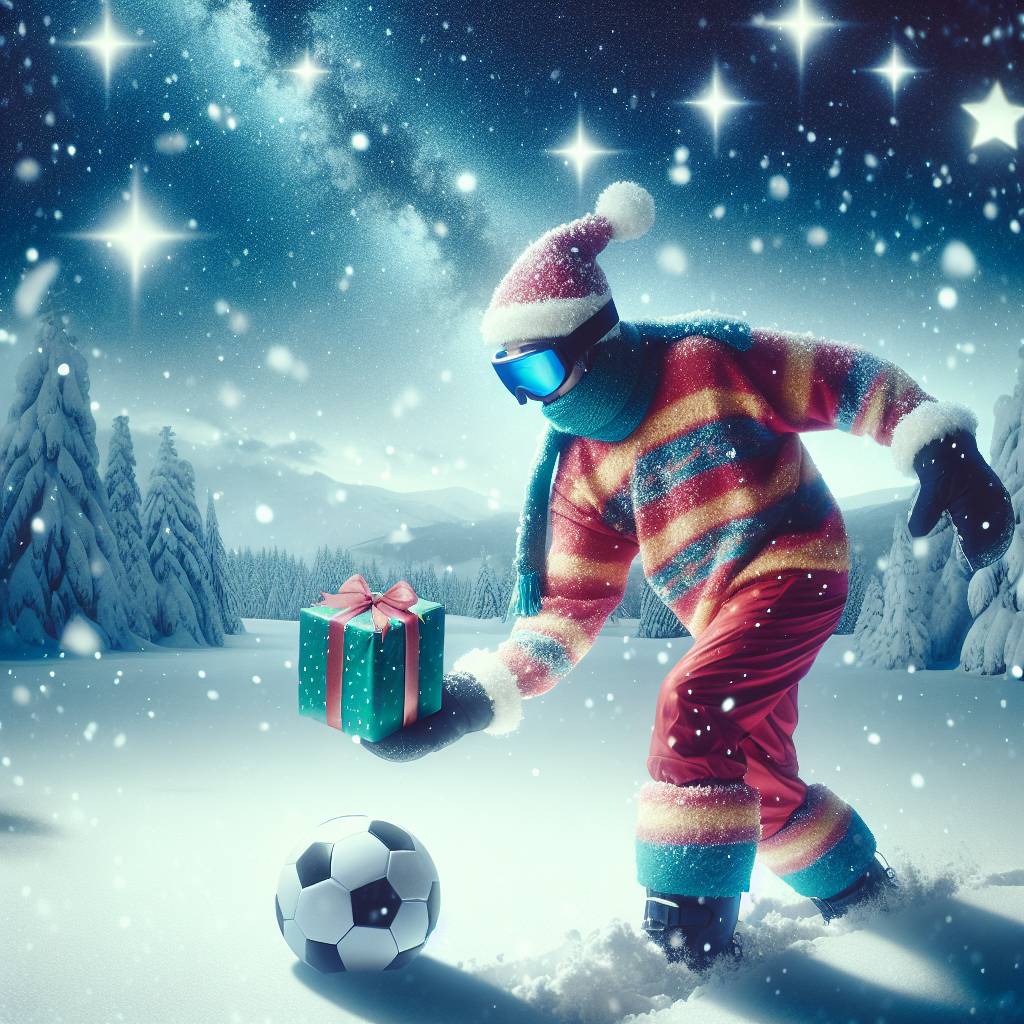 2) Christmas AI Generated Card - Skiing, Christmas, and Soccer