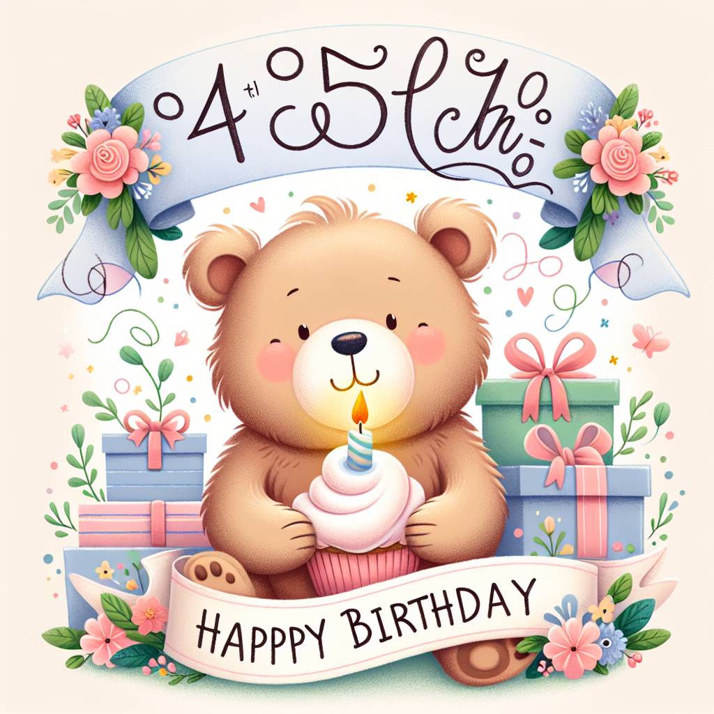 2) Birthday AI Generated Card - 45th   (d1704)
