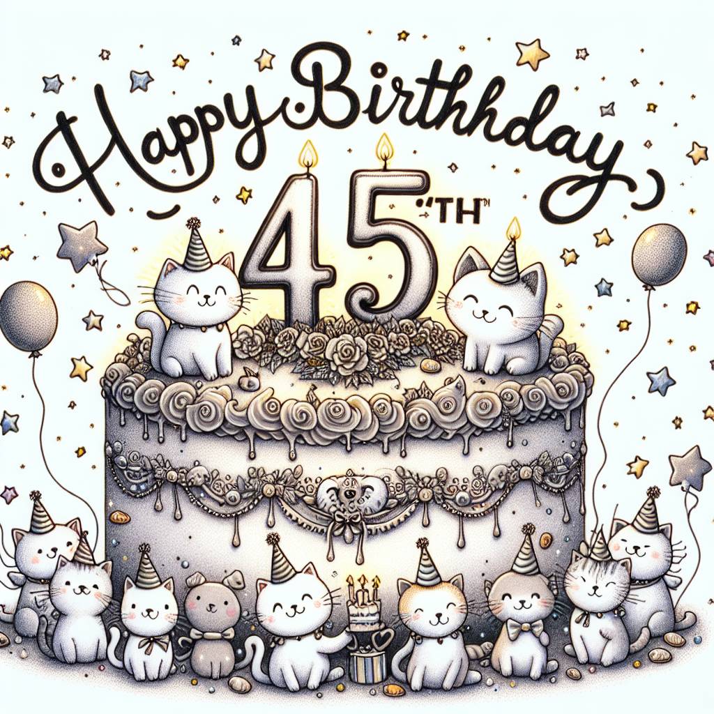 4) Birthday AI Generated Card - 45th   (c923a)