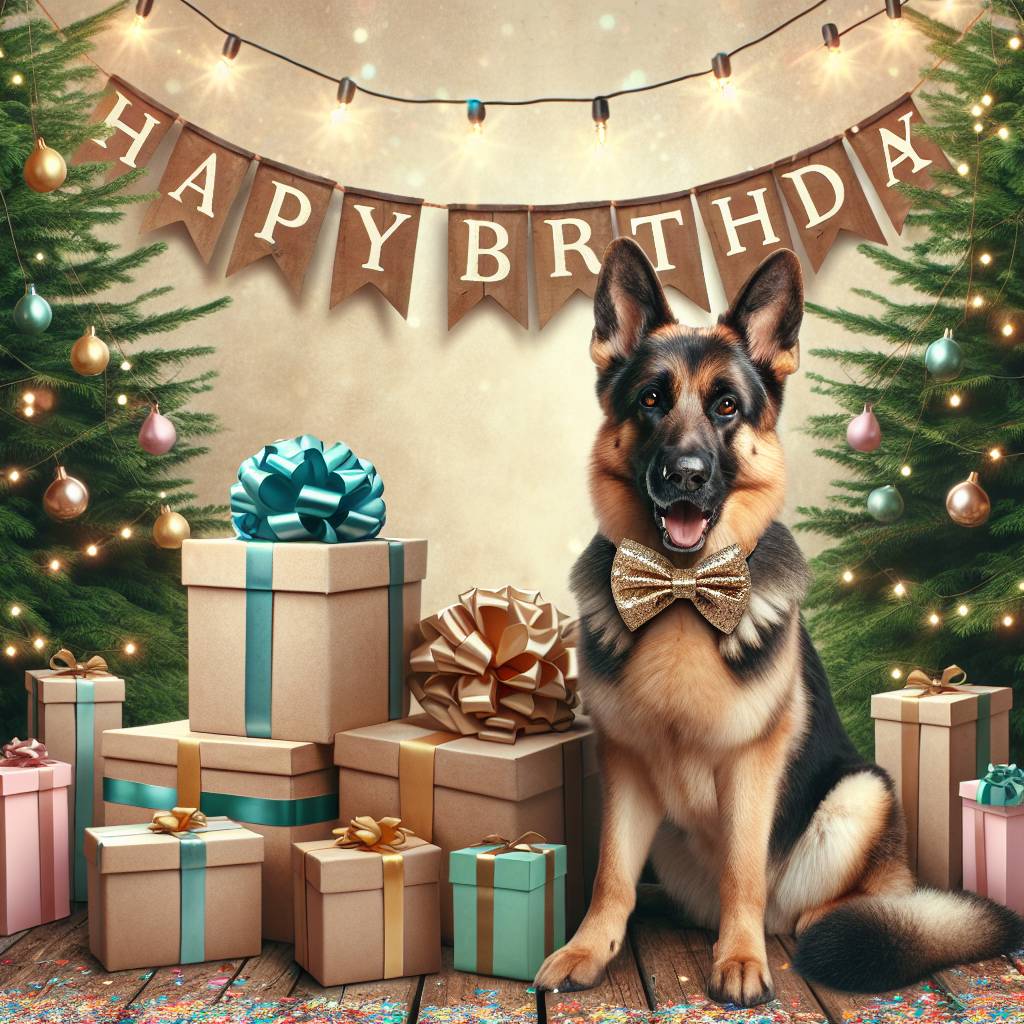 2) Birthday AI Generated Card - German Shepherd   (e3f5e)