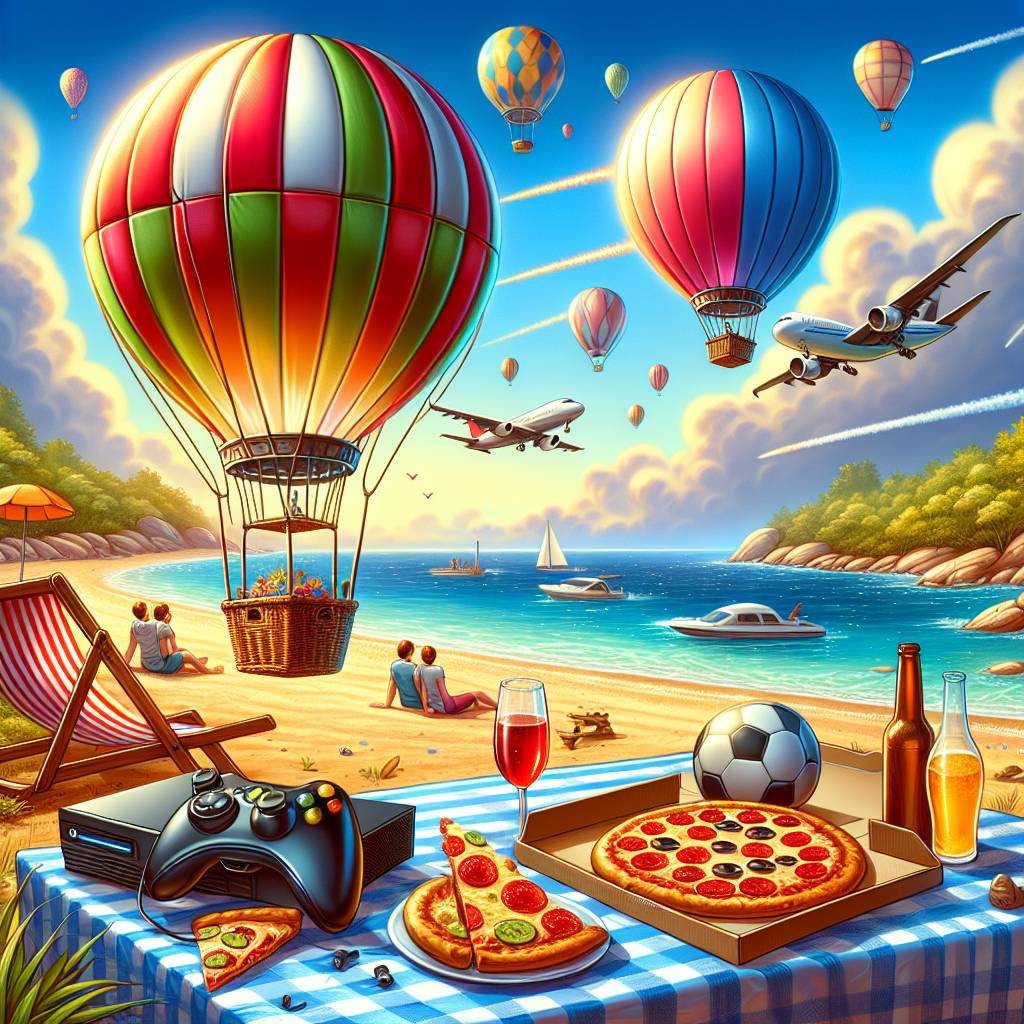 2) Birthday AI Generated Card - Football , Xbox, Pizza, Vacation , Rugby, and Flying  (13c47)