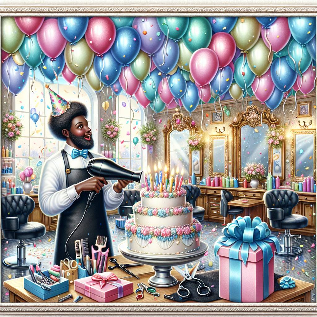 1) Birthday AI Generated Card - Hairdressing  (303e7)