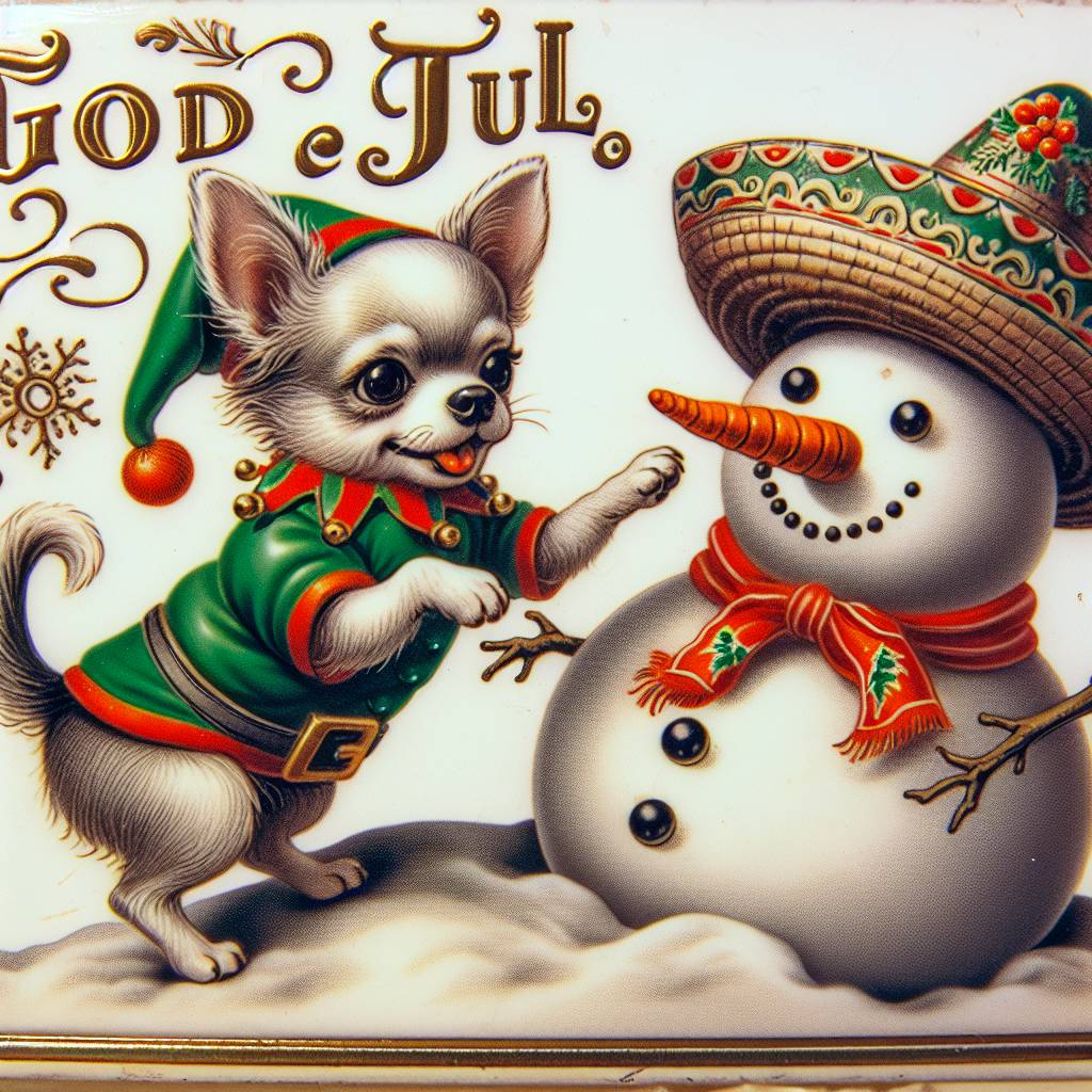 2) Christmas AI Generated Card - Chihuahua (afed5)