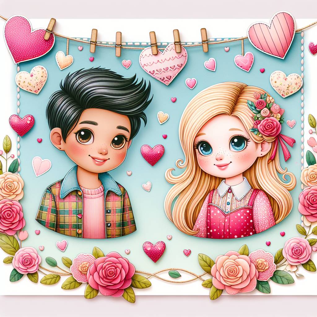 2) Valentines-day AI Generated Card - Indian brown stylish boy with cute irish girl with blue eyes (32ac5)