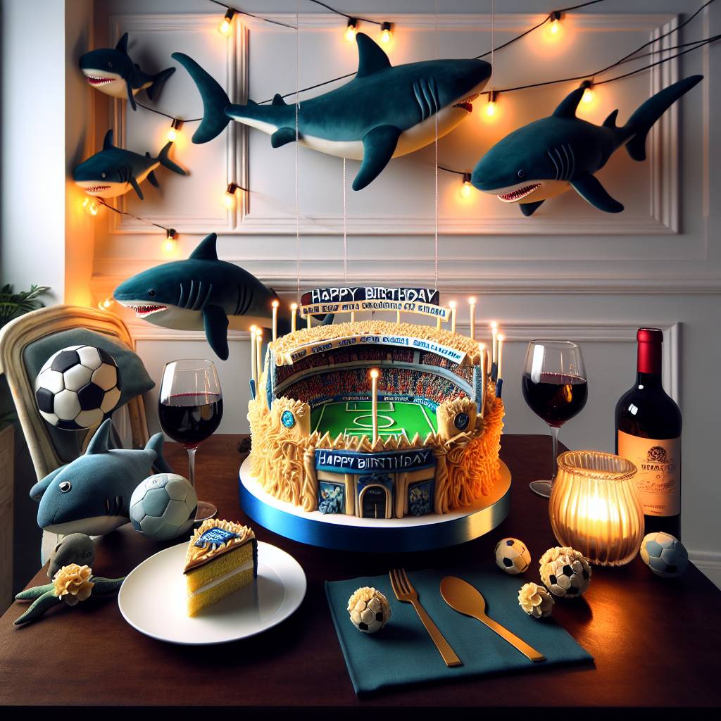 1) Birthday AI Generated Card - Watford football club, Sharks, and Red wine (c8ccb)