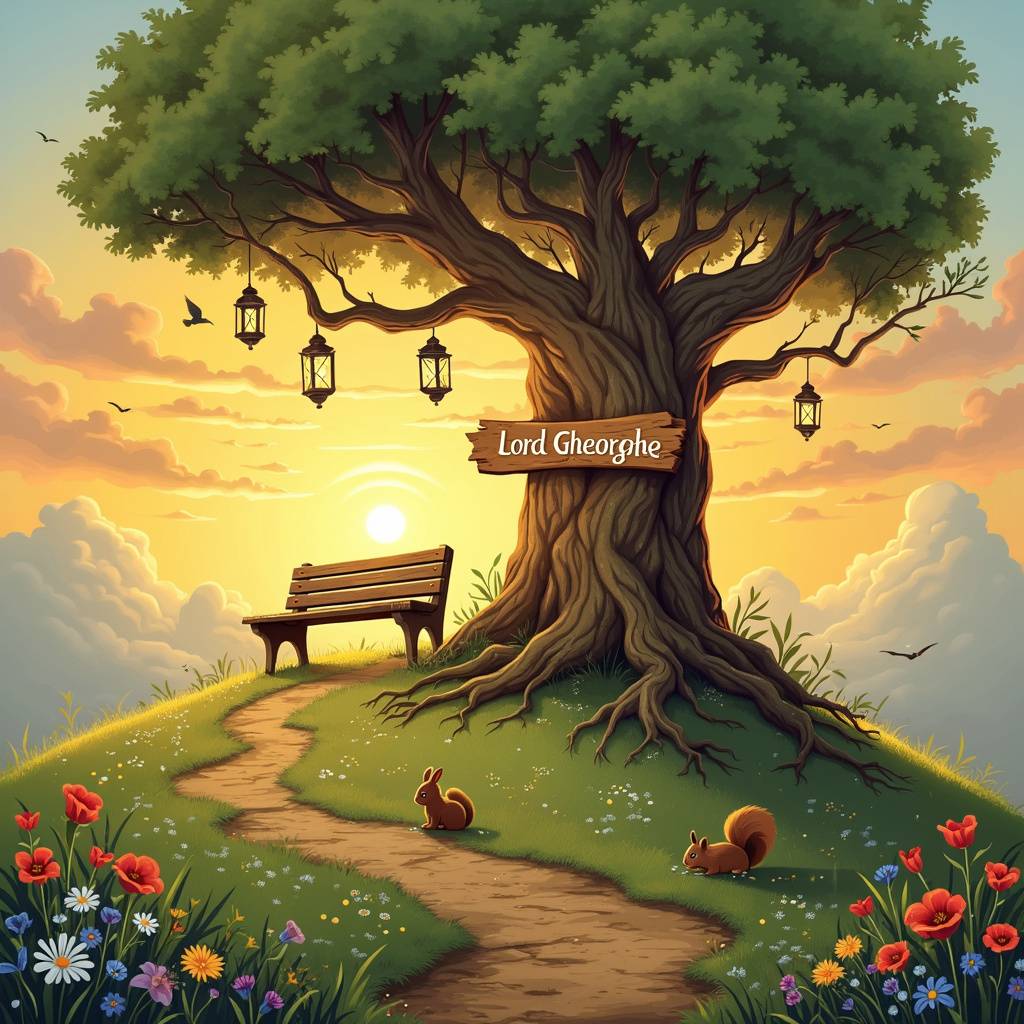 2) Fathers-day AI Generated Card - strong oak tree standing tall on a hill, its roots deep in the ground, wwith a golden sunset in the background, symbolizing resilience and strength. (31043)