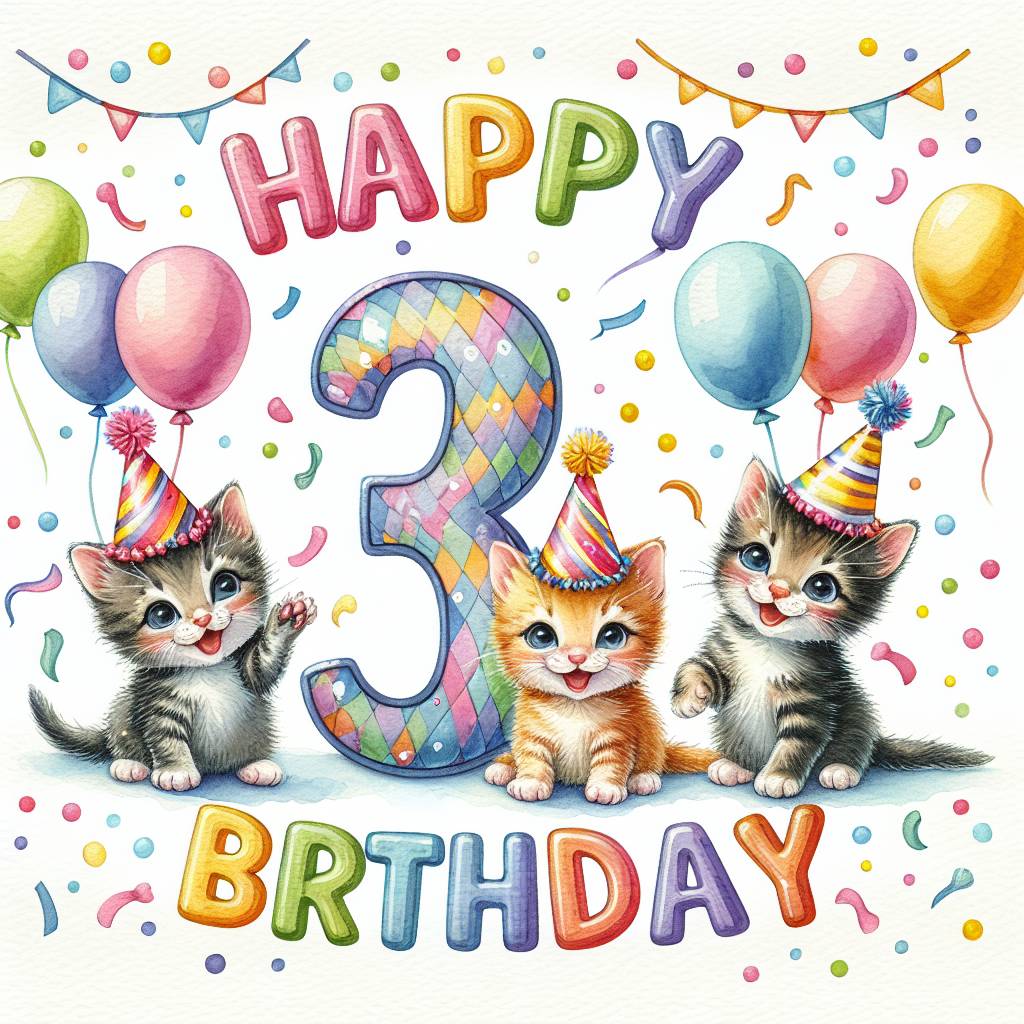 1) Birthday AI Generated Card - 3rd kids   (2ba8e)