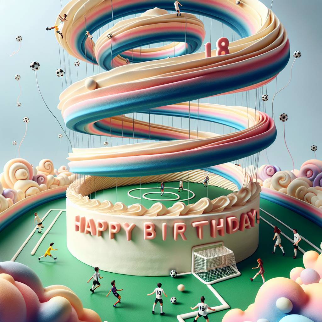 3) Birthday AI Generated Card - Soccer, and Cake (b1908)