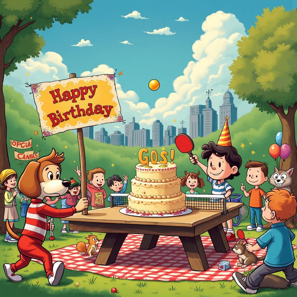 1) Birthday AI Generated Card - Tabletennis (a7a1c)