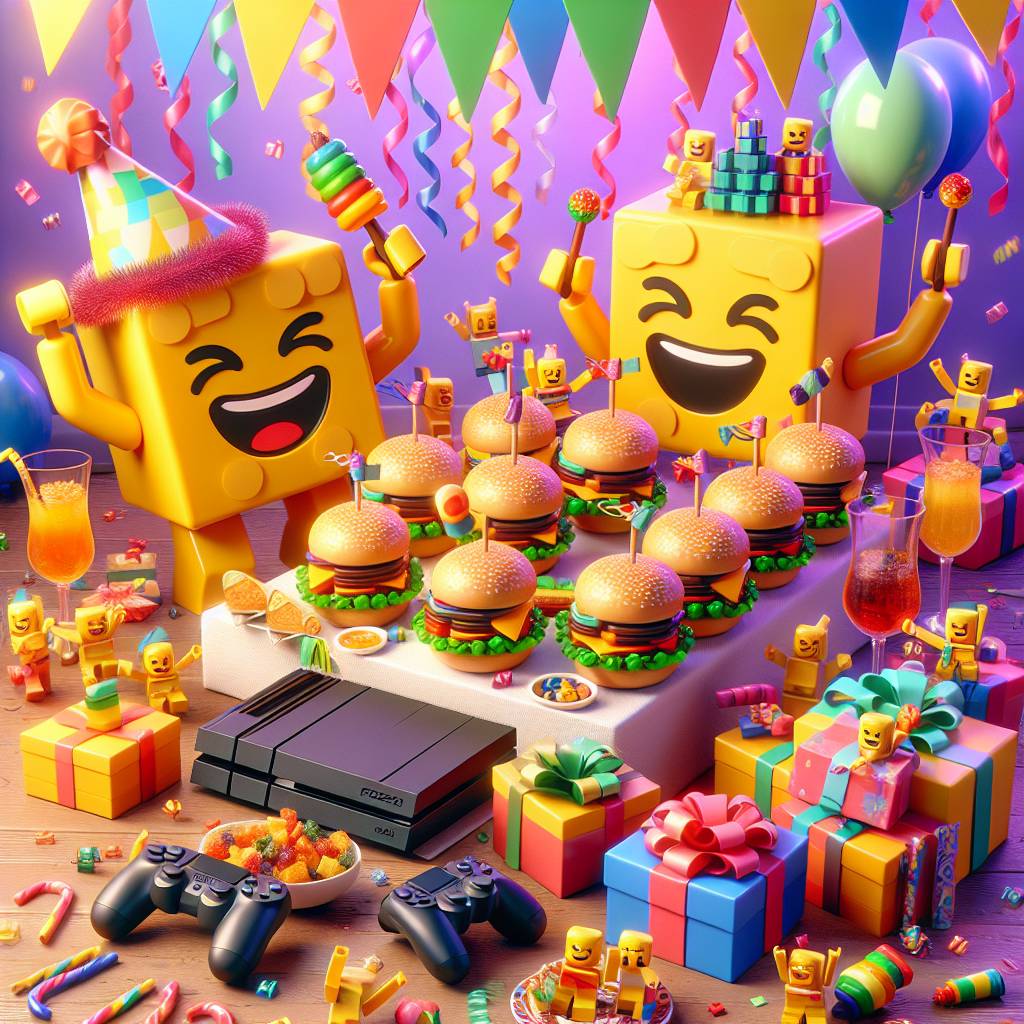 2) Birthday AI Generated Card - Lego, PS5, and Food (d0081)