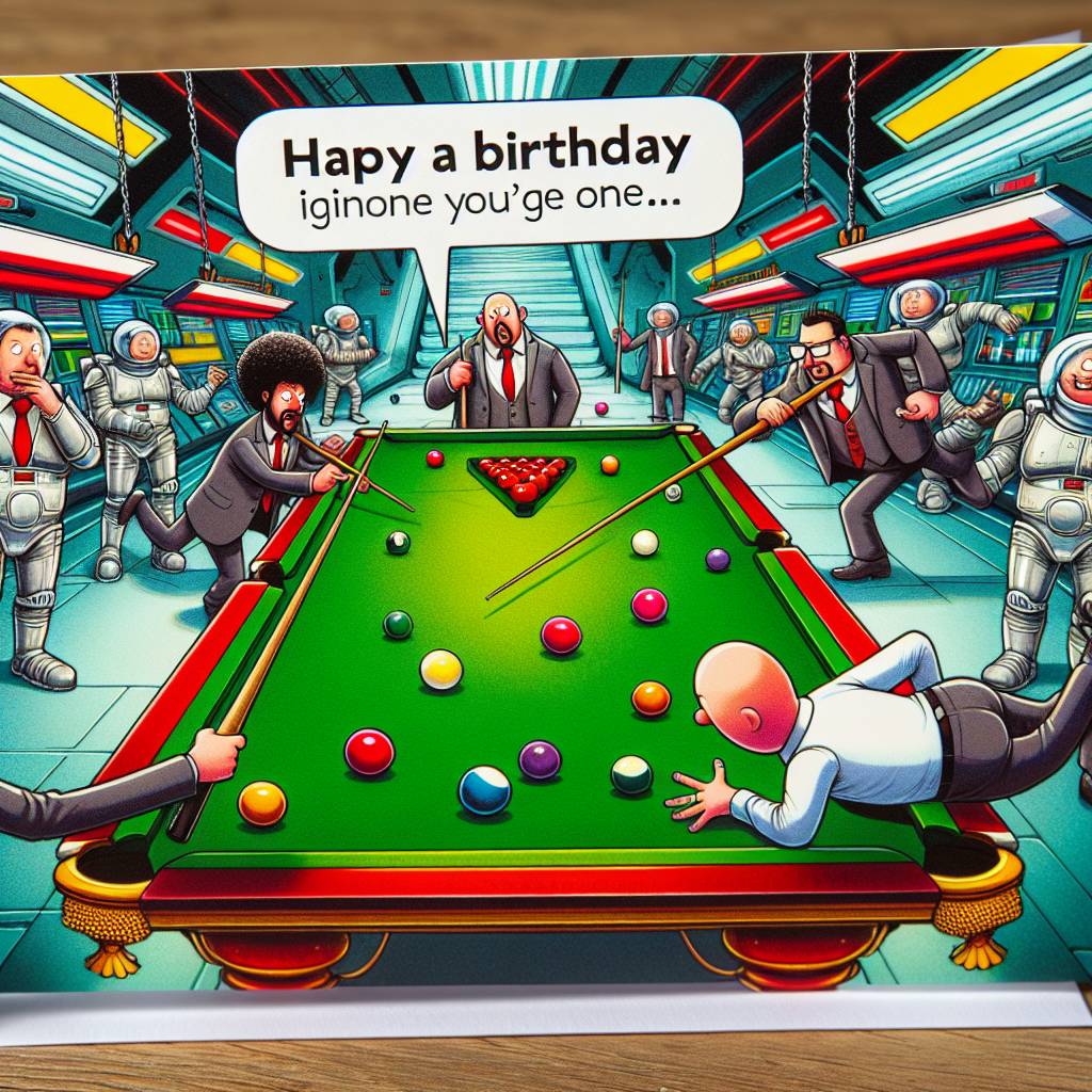 2) Birthday AI Generated Card - The Office, Snooker, and Star Wars (8a967)