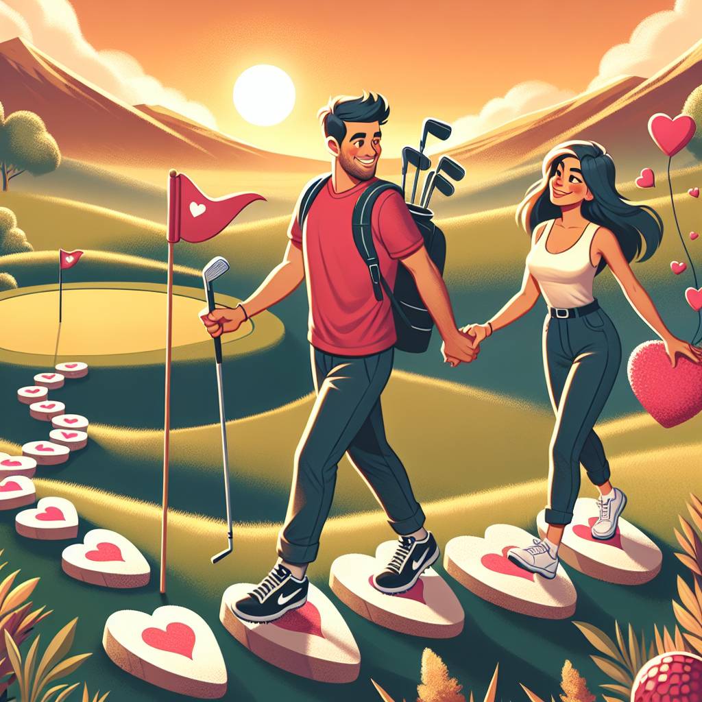 2) Valentines-day AI Generated Card - Golf, hiking, Funny, and Love (5fba1)