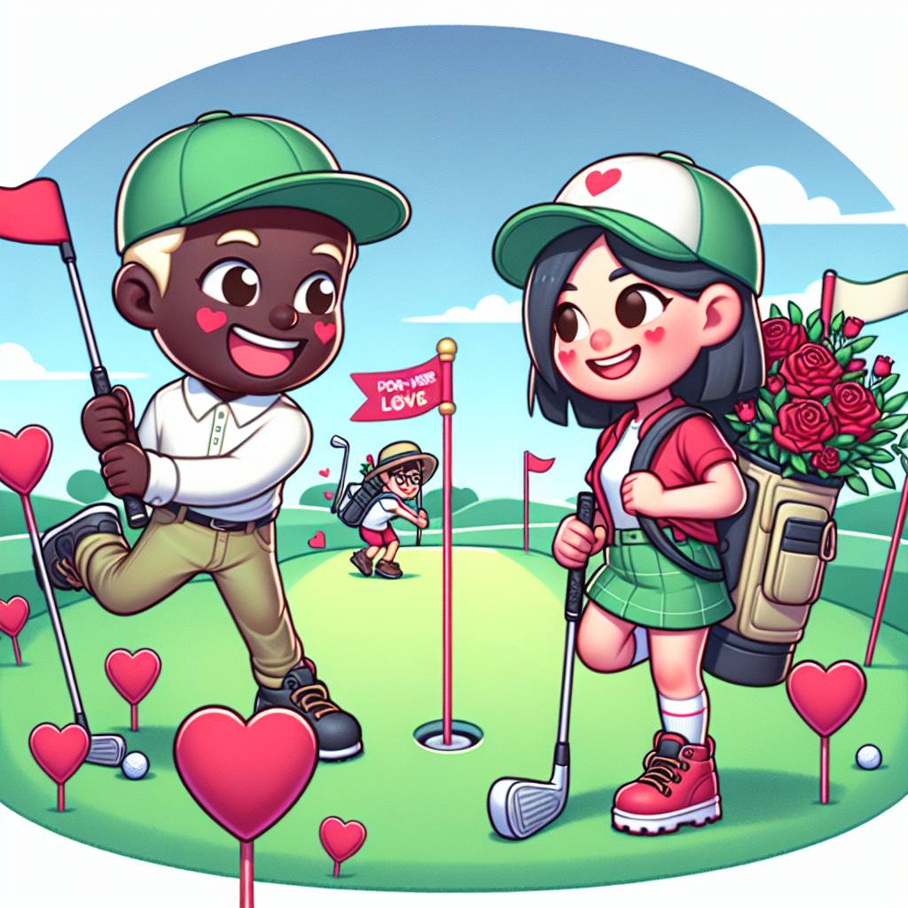 1) Valentines-day AI Generated Card - Golf, hiking, Funny, and Love (87415)