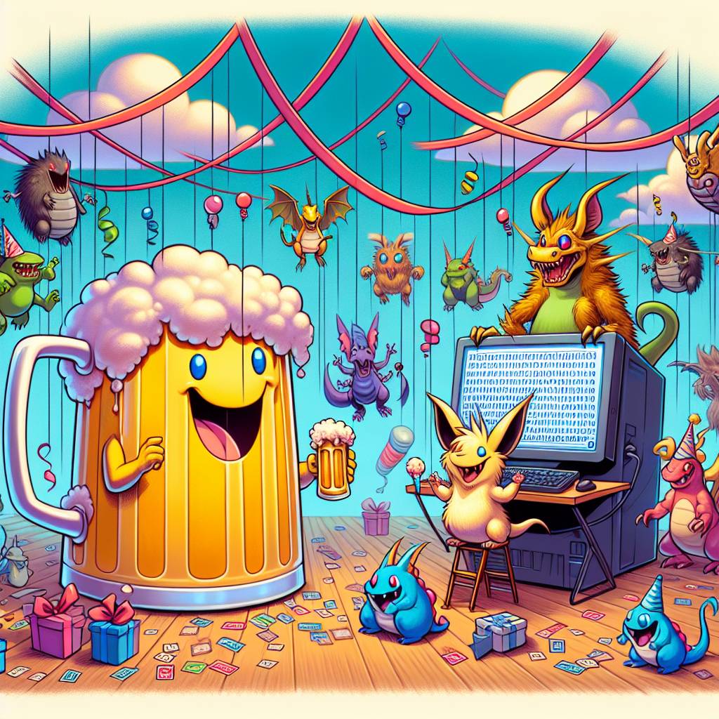 1) Birthday AI Generated Card - Pokémon , Yu-Gi-Oh , Beer, Computers, and Vaginas (b6f47)