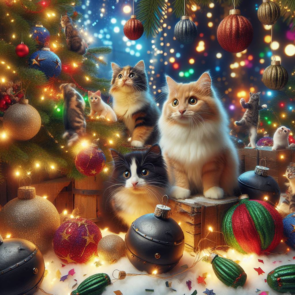 4) Christmas AI Generated Card - Cats, Explosions, and Nuclear bombs