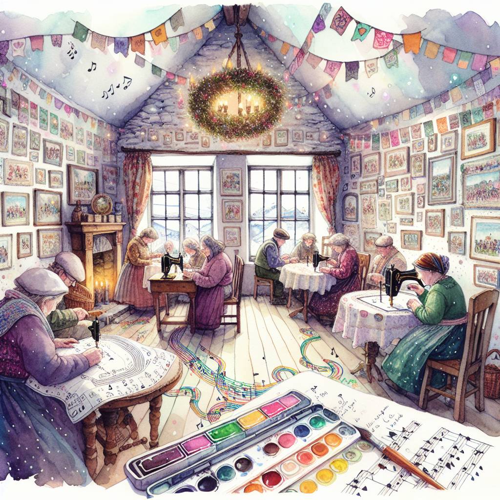 1) Birthday AI Generated Card - Irish music, Sewing, Watercolour painting , and Art journal (4a09d)