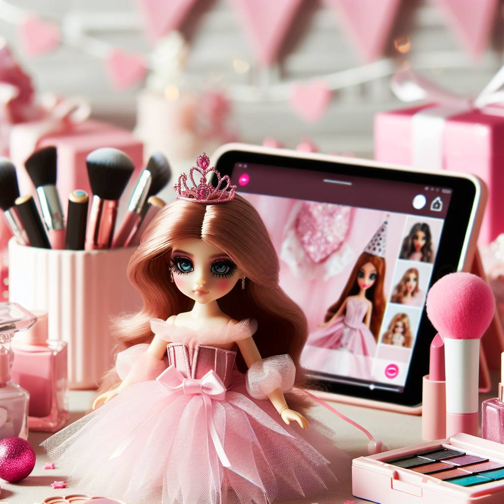 2) Birthday AI Generated Card - Barbie, Princess, pink, make up, tiktok  (861b3)