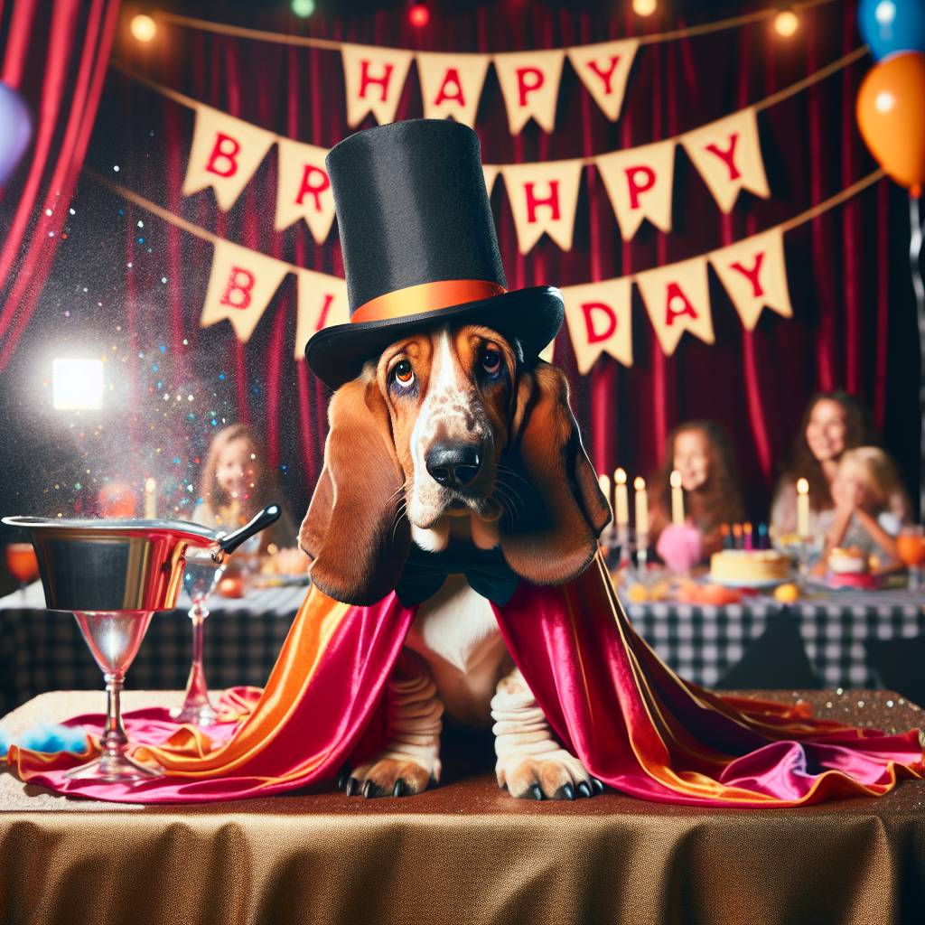 4) Birthday AI Generated Card - Basset Hound   (120cf)