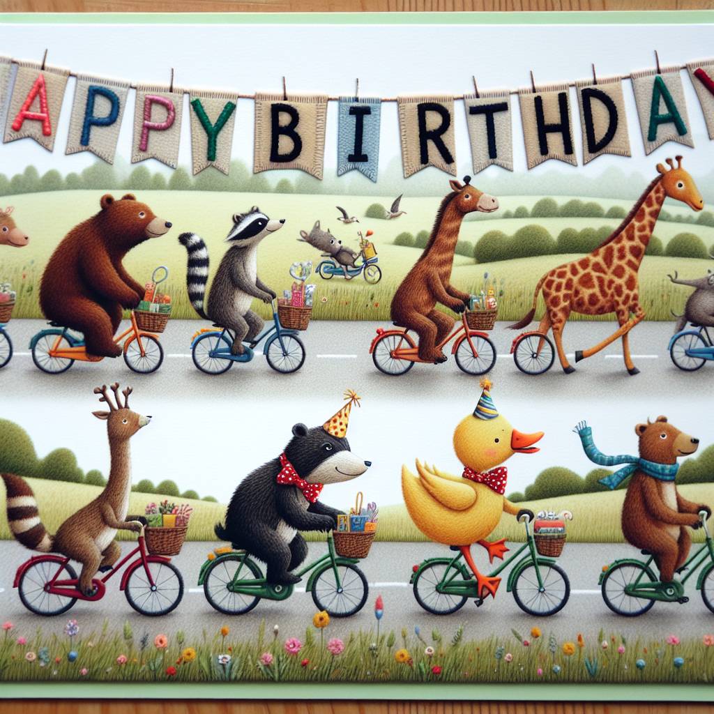 4) Birthday AI Generated Card - cycling   (886d3)