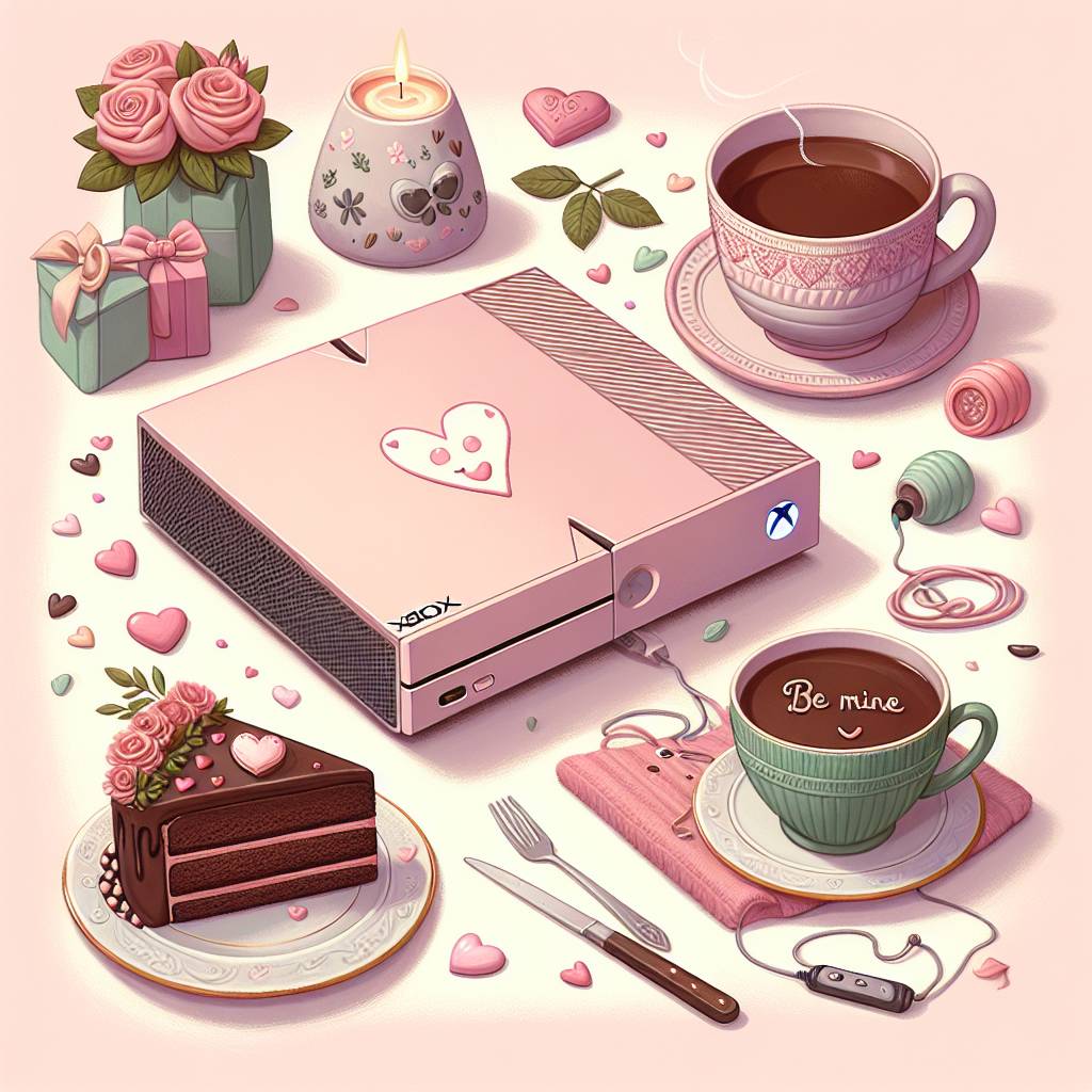 1) Valentines-day AI Generated Card - Xbox, Cake, and Cup of tea (3a6fb)