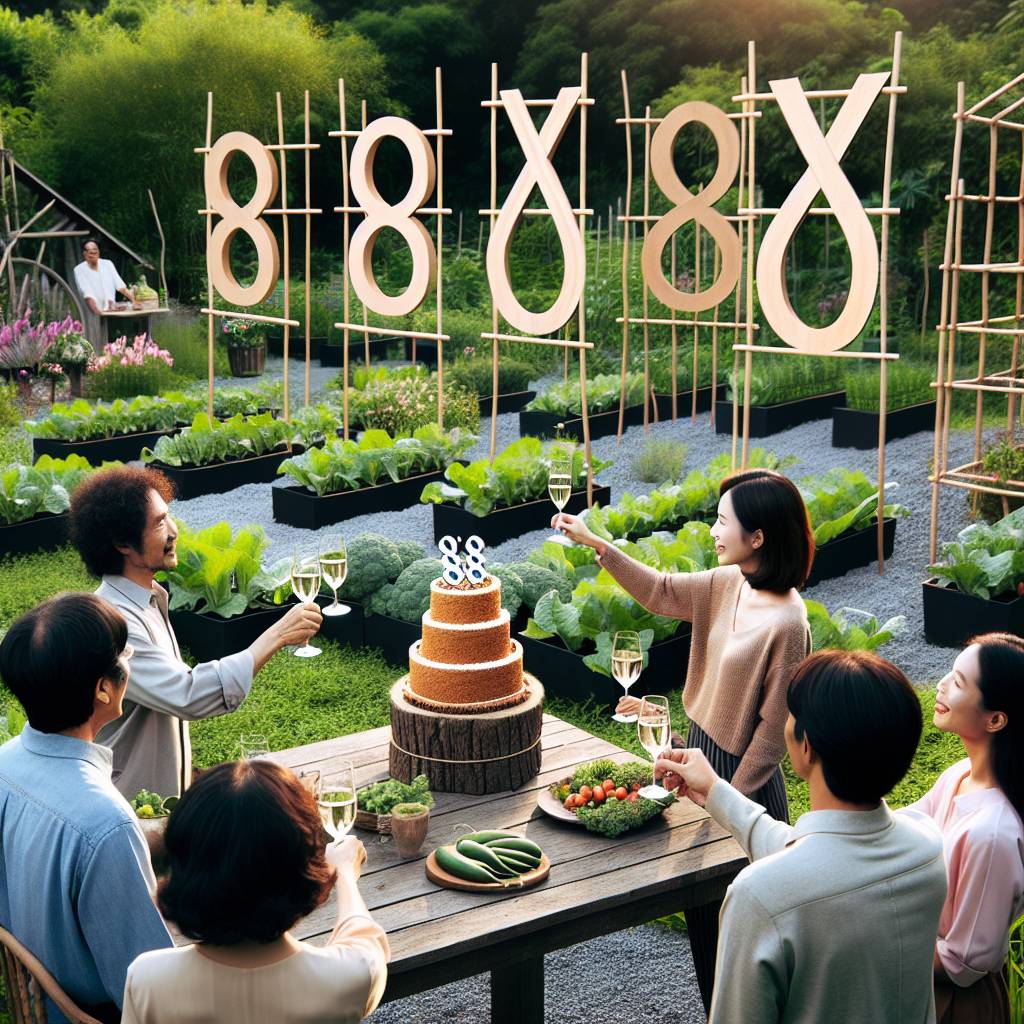 1) Birthday AI Generated Card - 888, Celebrations, and Vegetable garden (28e47)