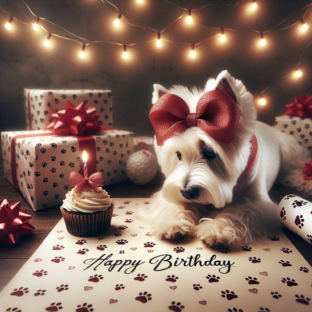 3) Birthday AI Generated Card - West Highland White Terrier   (3c62c)