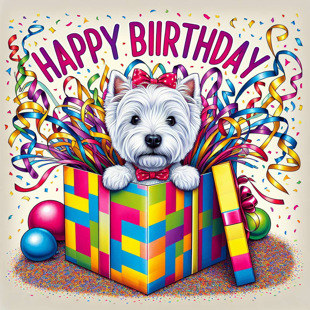 4) Birthday AI Generated Card - West Highland White Terrier   (53c9e)