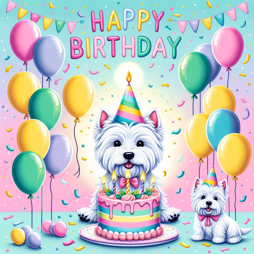 1) Birthday AI Generated Card - West Highland White Terrier   (08524)